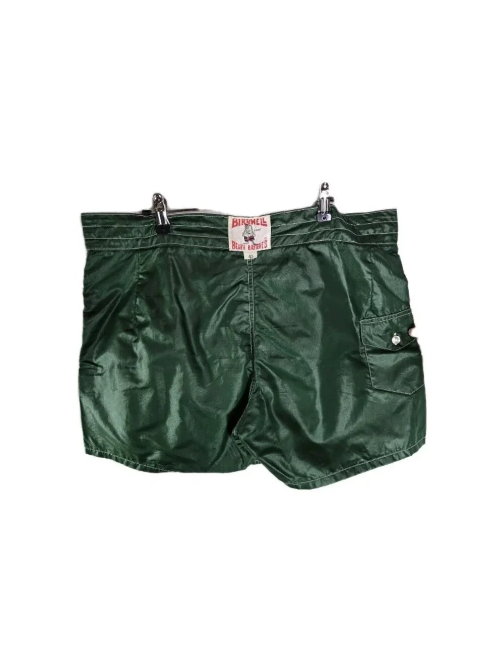 Birdwell Beach Briches Mens Green Swim Trunks Surf California EUC